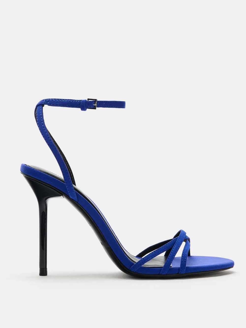 Zara Cobalt Blue Strappy Ankle‑Tie Stiletto Sandals - Picture 2 of 8